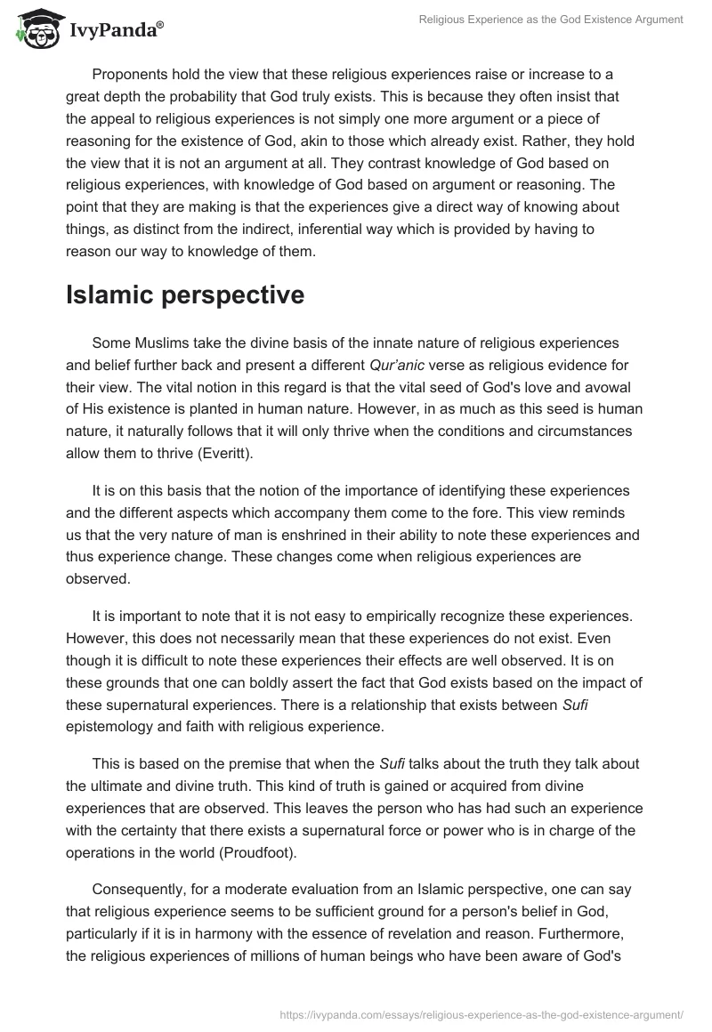 Religious Experience as the God Existence Argument. Page 3