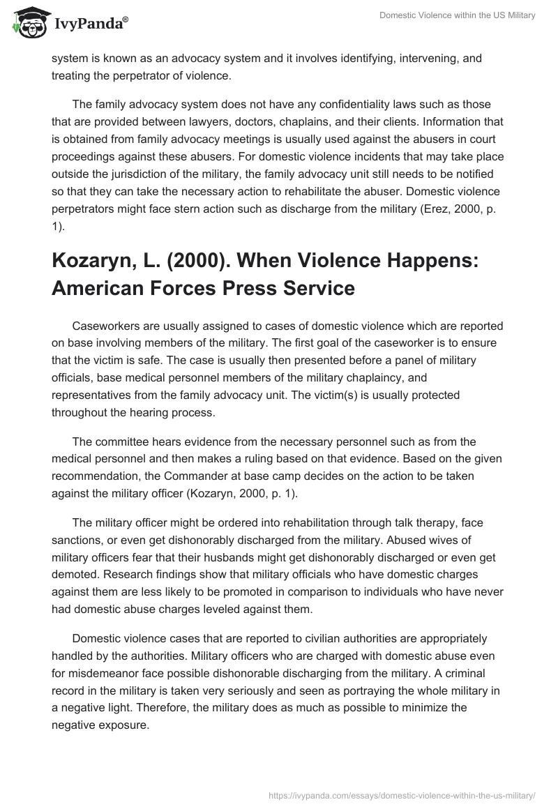 Domestic Violence Within the US Military. Page 3