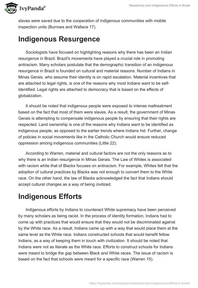 Neoslavery and Indigeneous Efforts in Brazil. Page 2