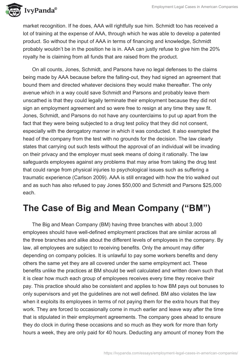Employment Legal Cases in American Companies. Page 5