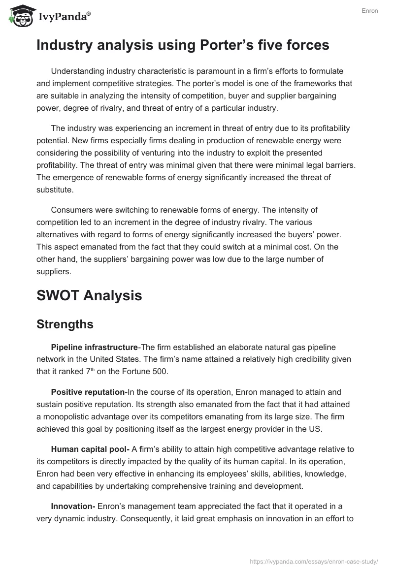 Solutions, Causes, & Conclusion: Enron Case Study. Page 3
