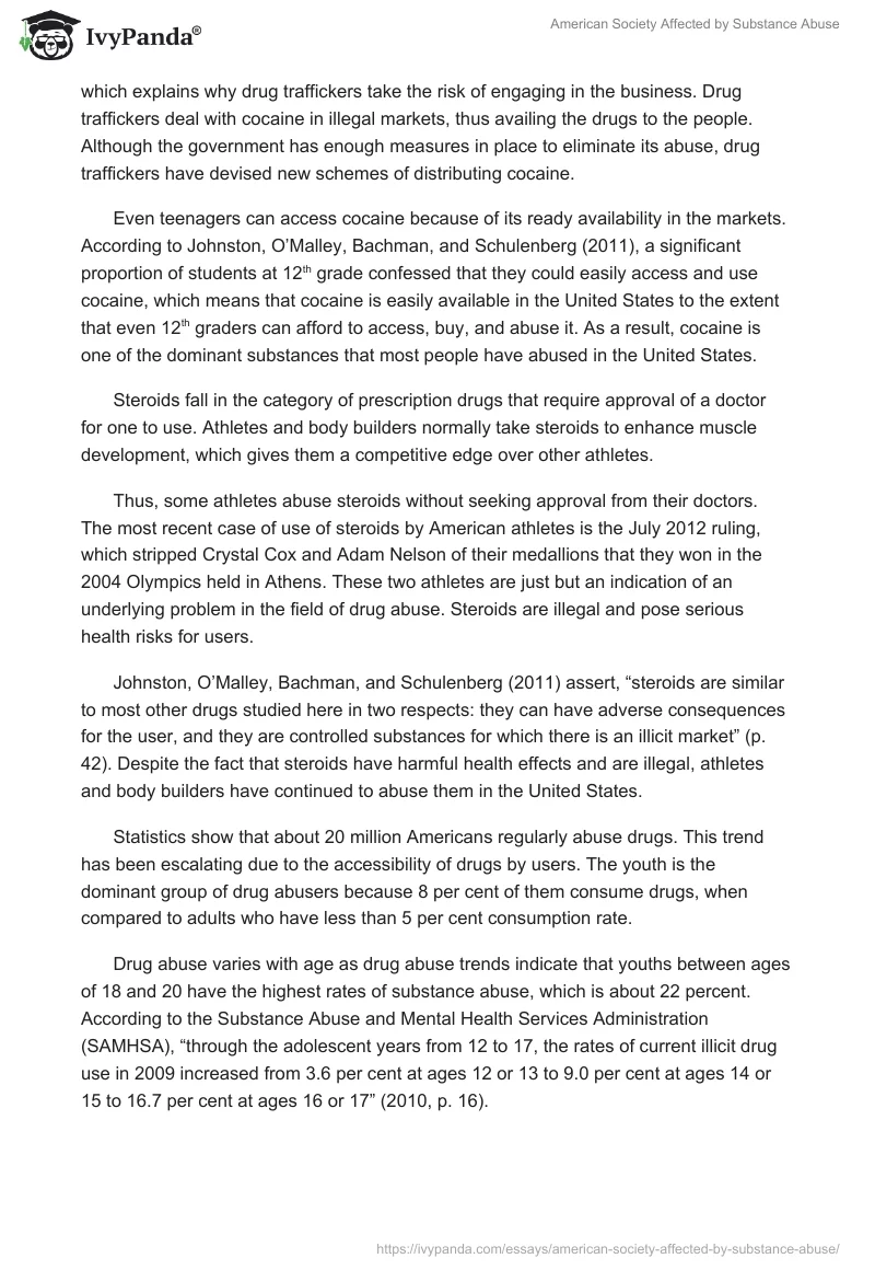 American Society Affected by Substance Abuse. Page 4
