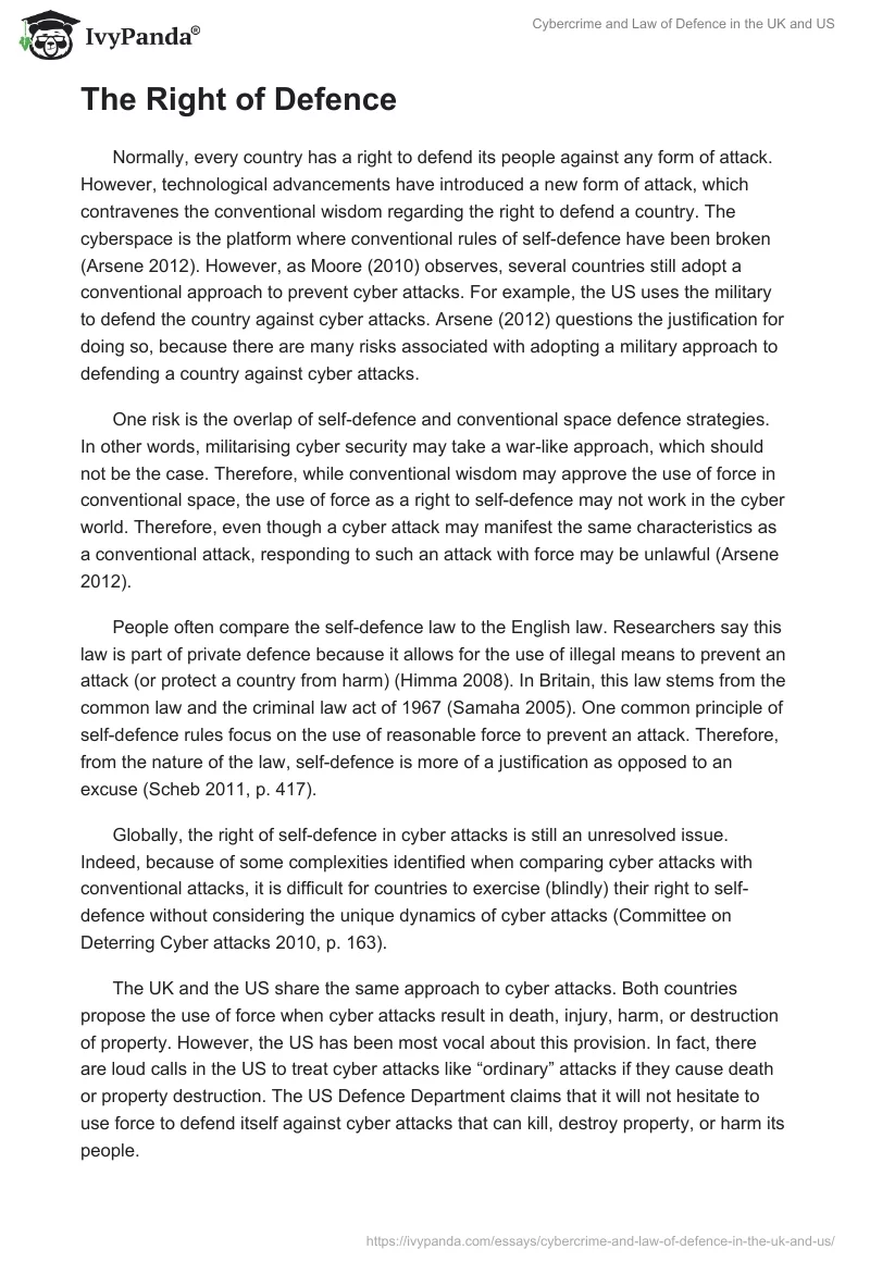 Cybercrime and Law of Defence in the UK and US. Page 3