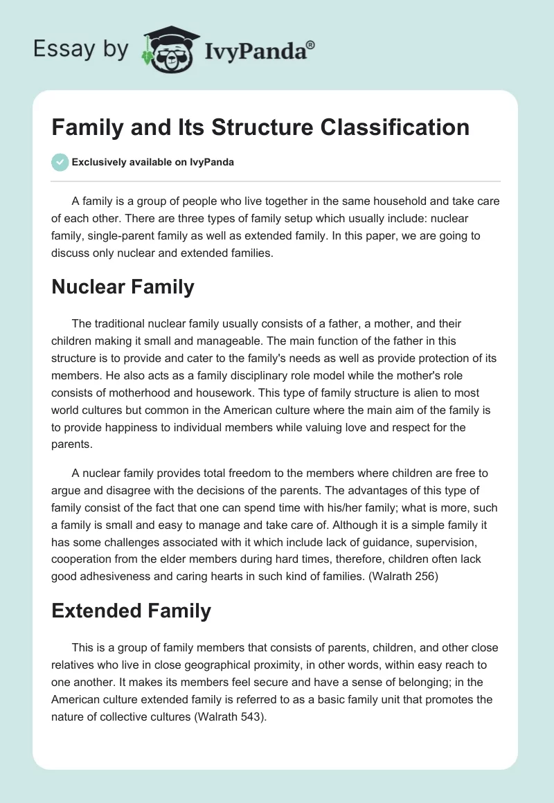 Family and Its Structure Classification. Page 1