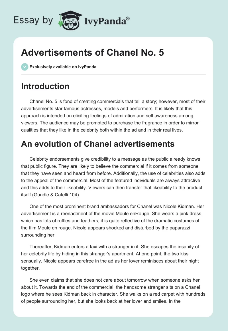 Advertisements of Chanel No. 5. Page 1