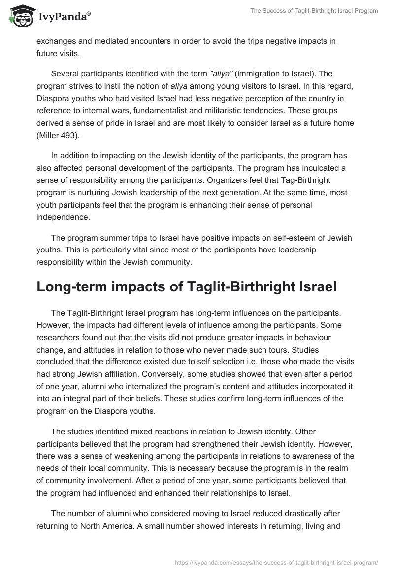 The Success of Taglit-Birthright Israel Program. Page 3