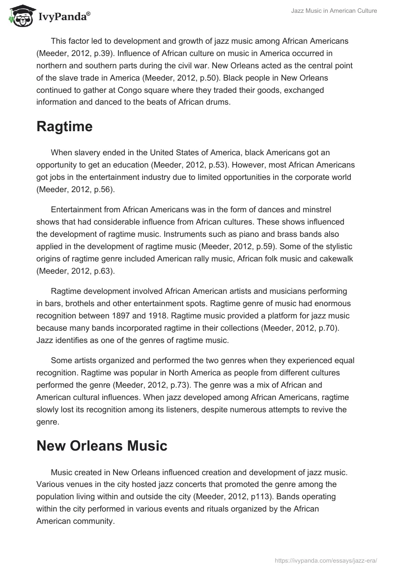 Jazz Music in American Culture. Page 4