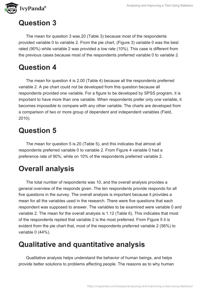 Analyzing and Improving a Test Using Statistics. Page 2
