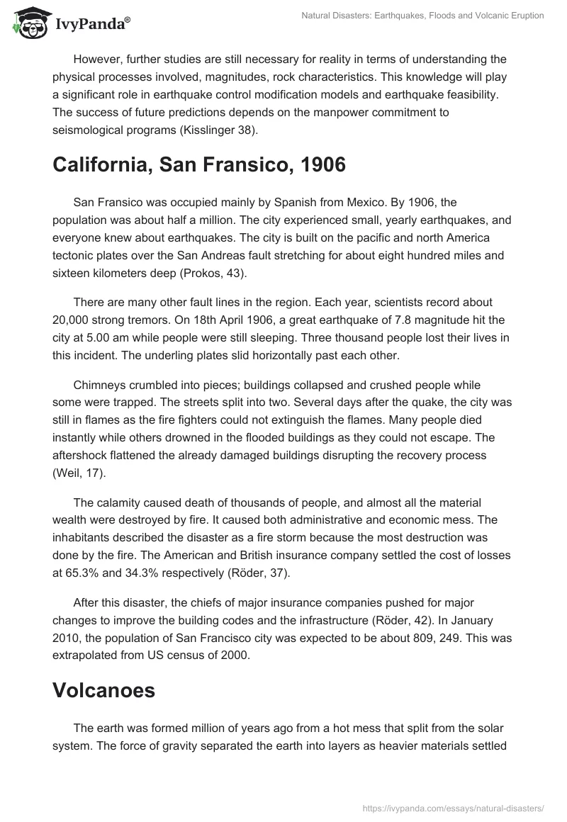 Natural Disasters: Earthquakes, Floods and Volcanic Eruption. Page 2