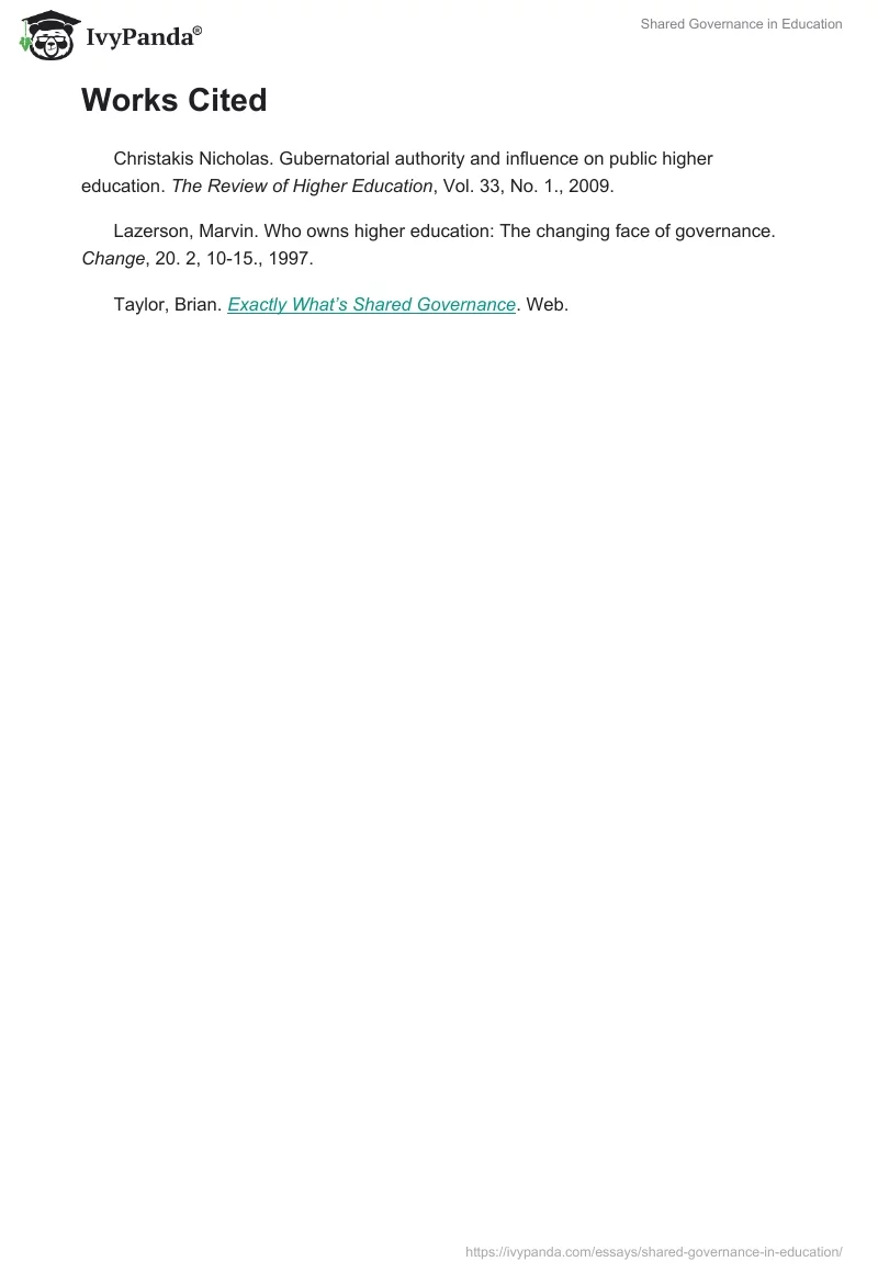 Shared Governance in Education. Page 4