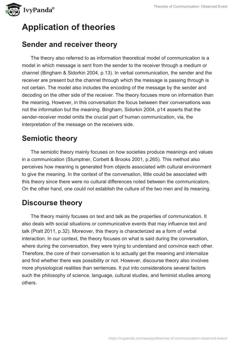Theories of Communication: Observed Event. Page 3