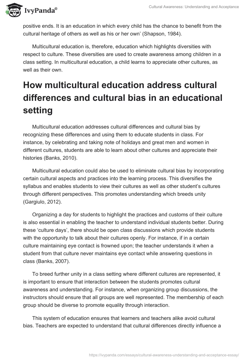 Cultural Awareness: Understanding and Acceptance. Page 2