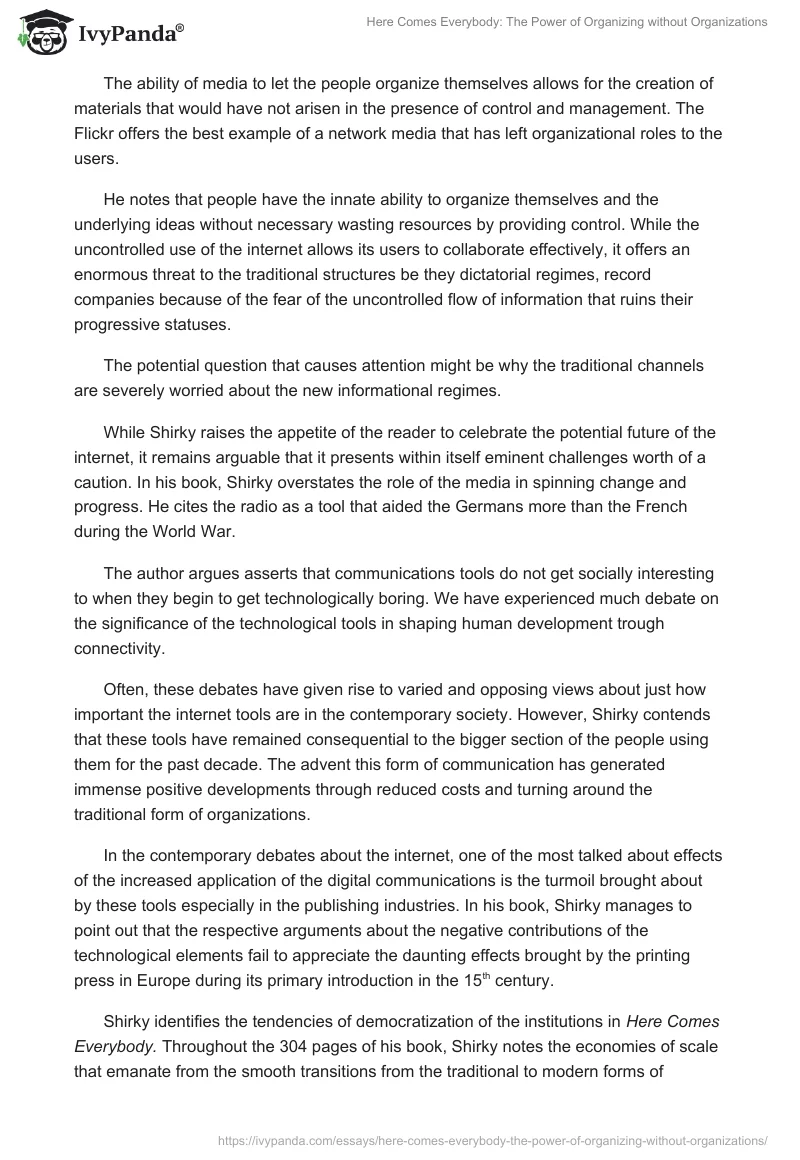 Here Comes Everybody: The Power of Organizing without Organizations. Page 2