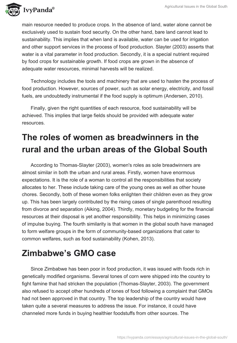 Agricultural Issues in the Global South. Page 2