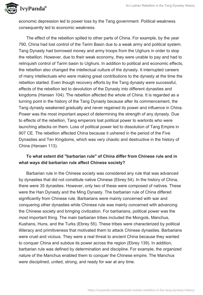 An Lushan Rebellion in the Tang Dynasty History. Page 2