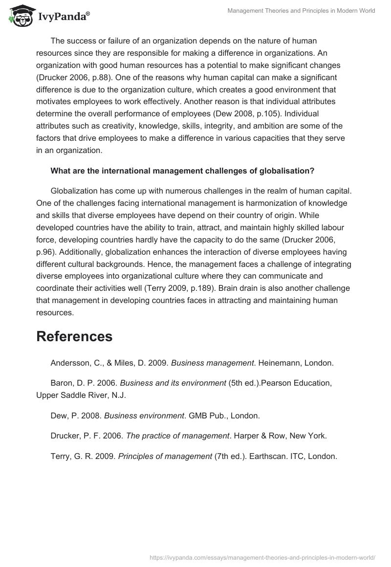 Management Theories and Principles in Modern World. Page 2