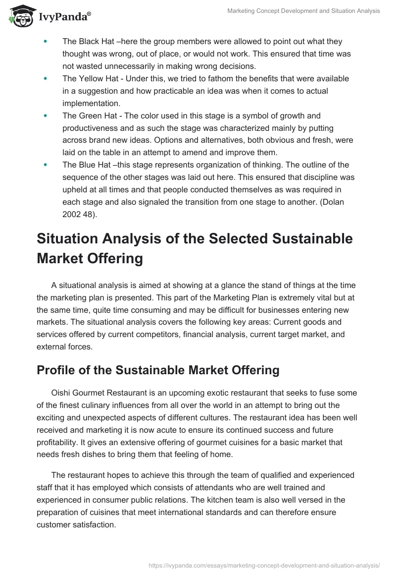 Marketing Concept Development and Situation Analysis. Page 3