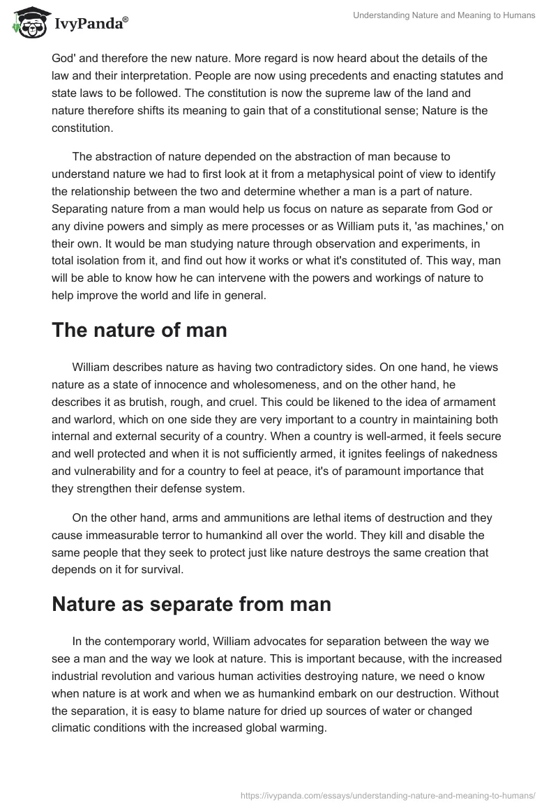 Understanding Nature and Meaning to Humans. Page 3