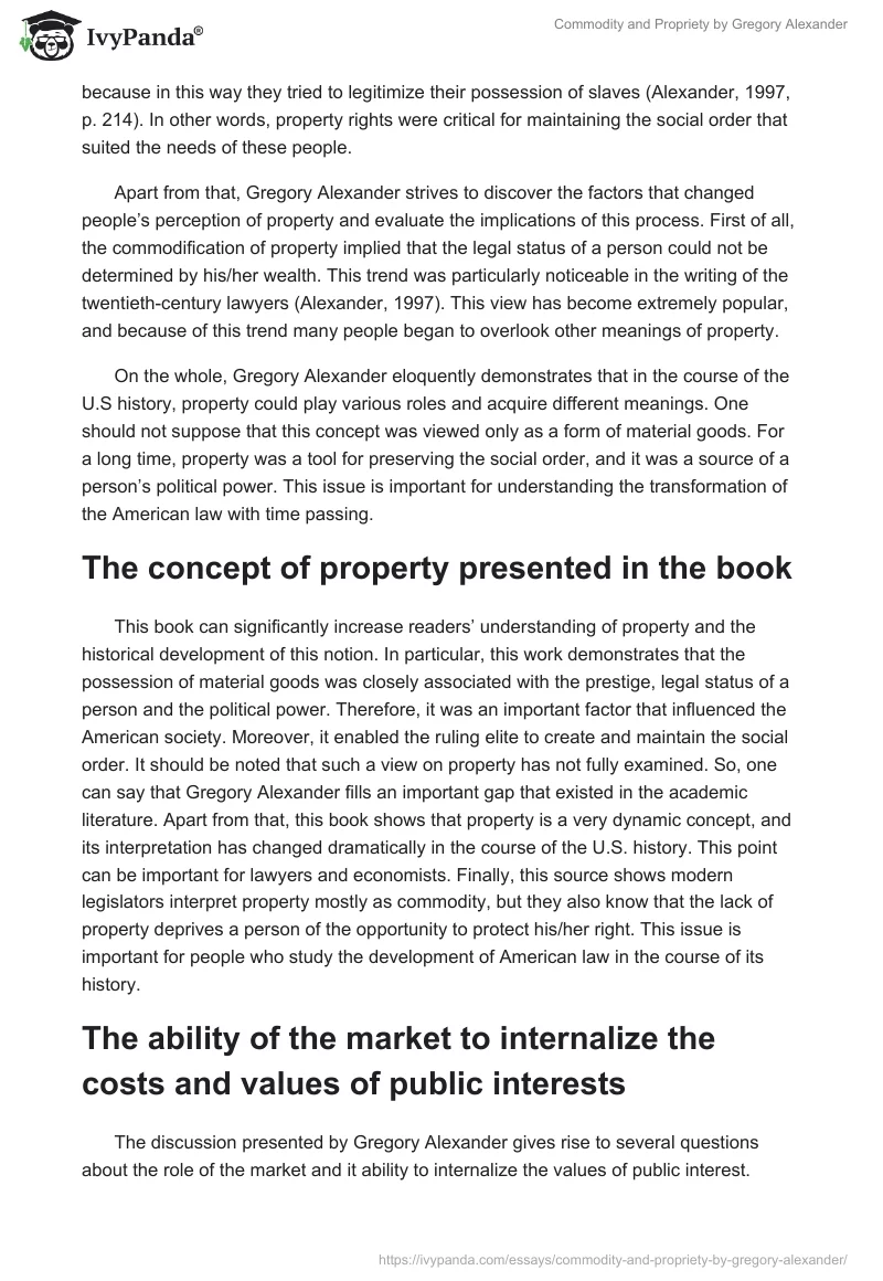 "Commodity and Propriety" by Gregory Alexander. Page 2