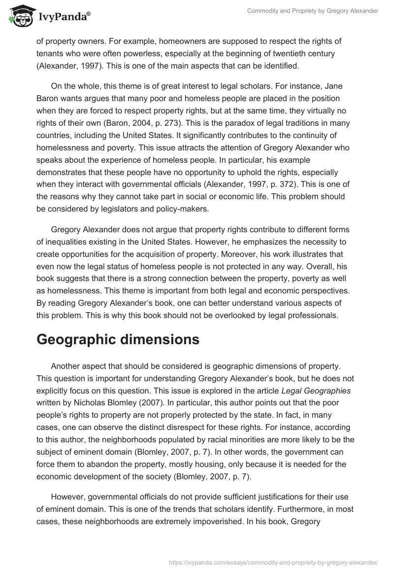 "Commodity and Propriety" by Gregory Alexander. Page 4