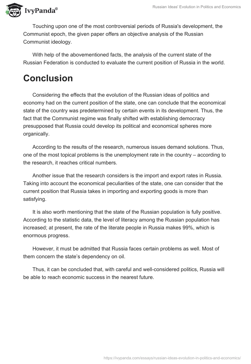 Russian Ideas' Evolution in Politics and Economics. Page 2