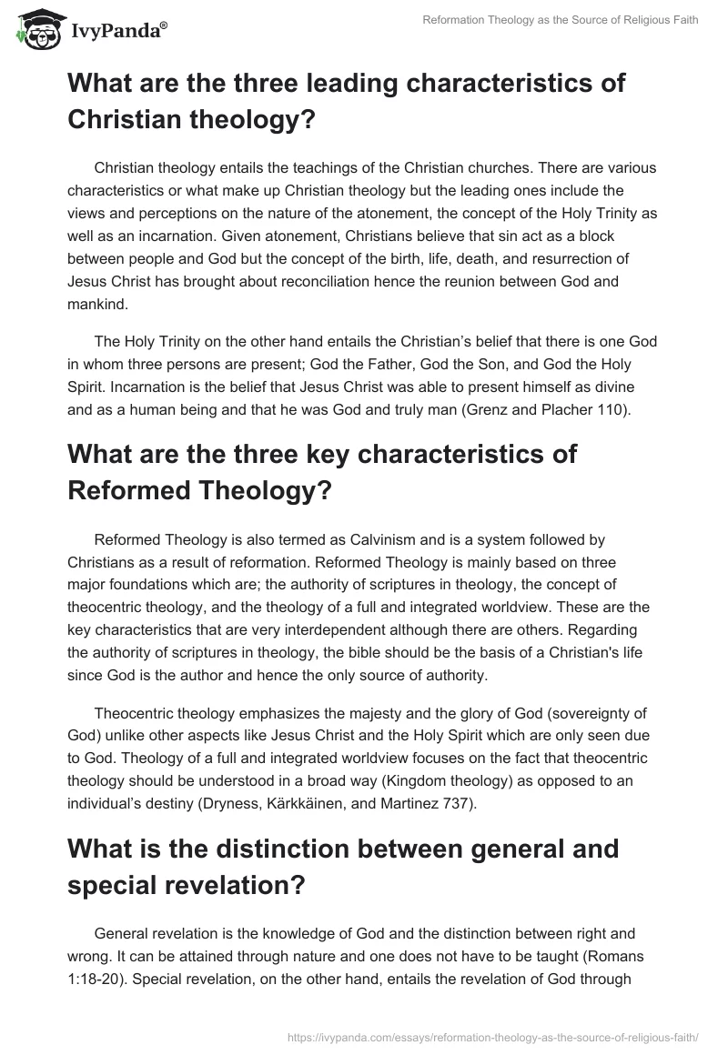 Reformation Theology as the Source of Religious Faith. Page 3