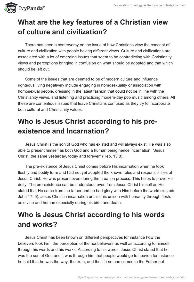 Reformation Theology as the Source of Religious Faith. Page 5