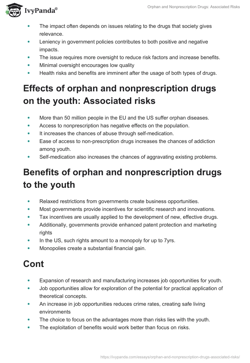 Orphan and Nonprescription Drugs: Associated Risks. Page 2