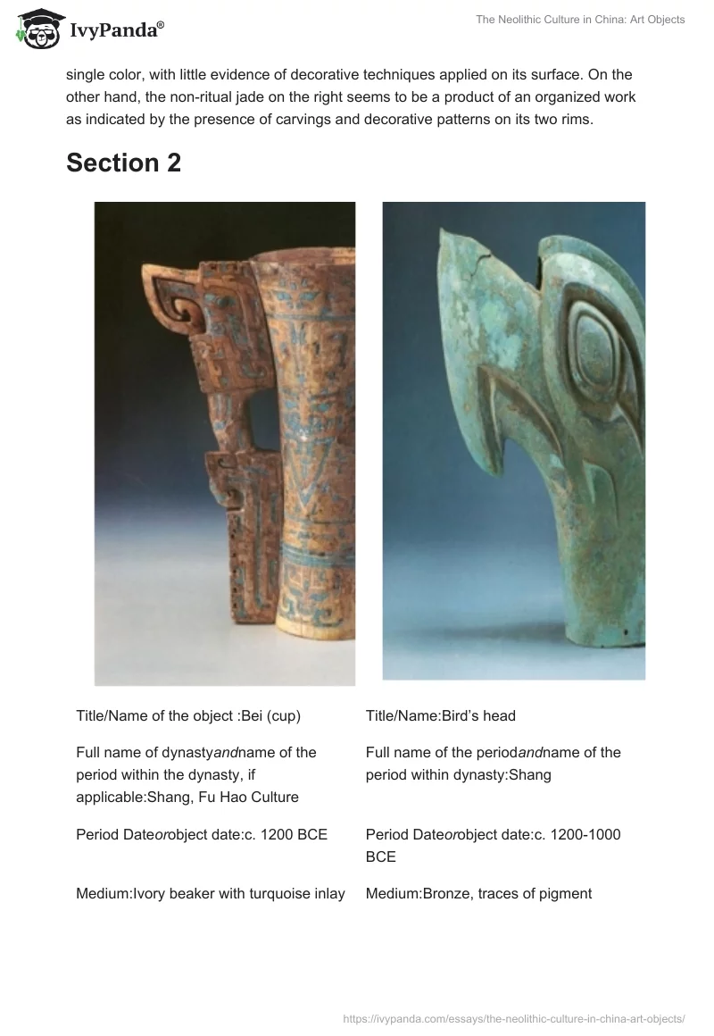 The Neolithic Culture in China: Art Objects. Page 3
