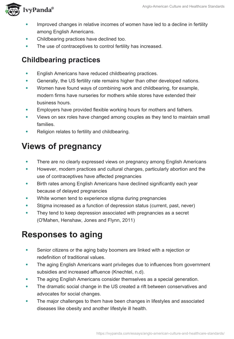 Anglo-American Culture and Healthcare Standards. Page 5