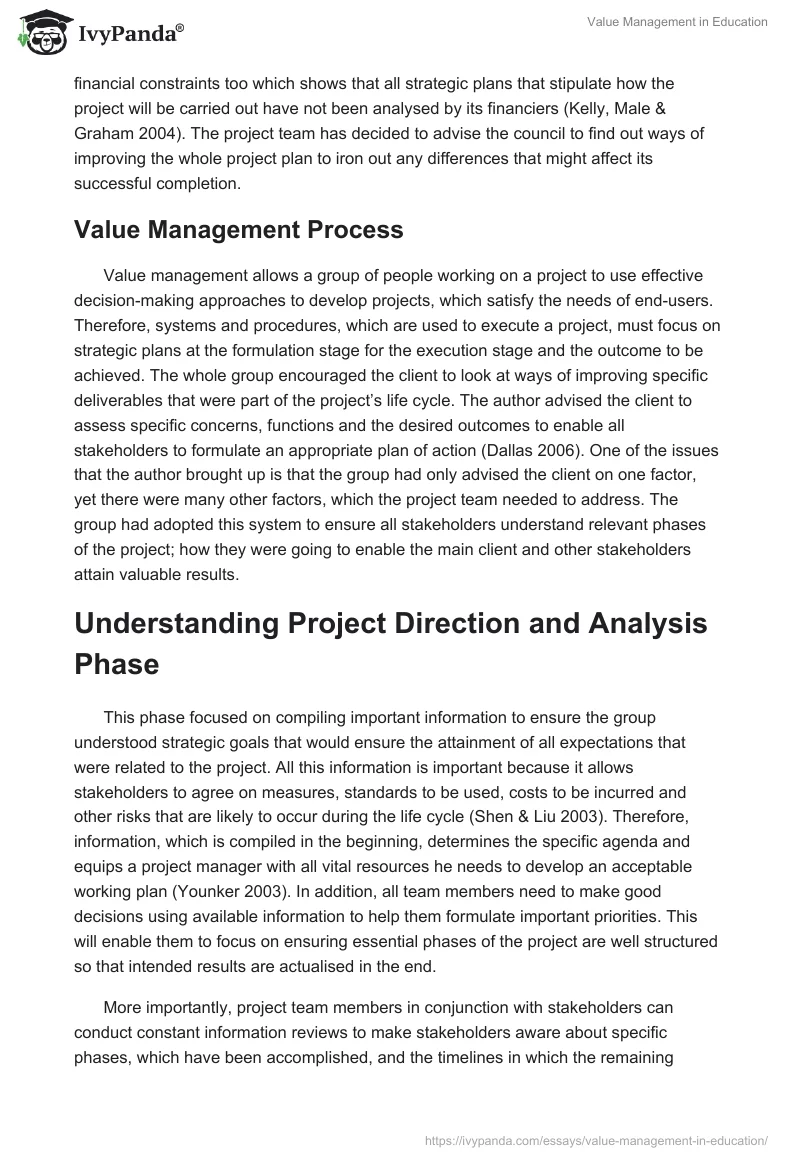 Value Management in Education. Page 5