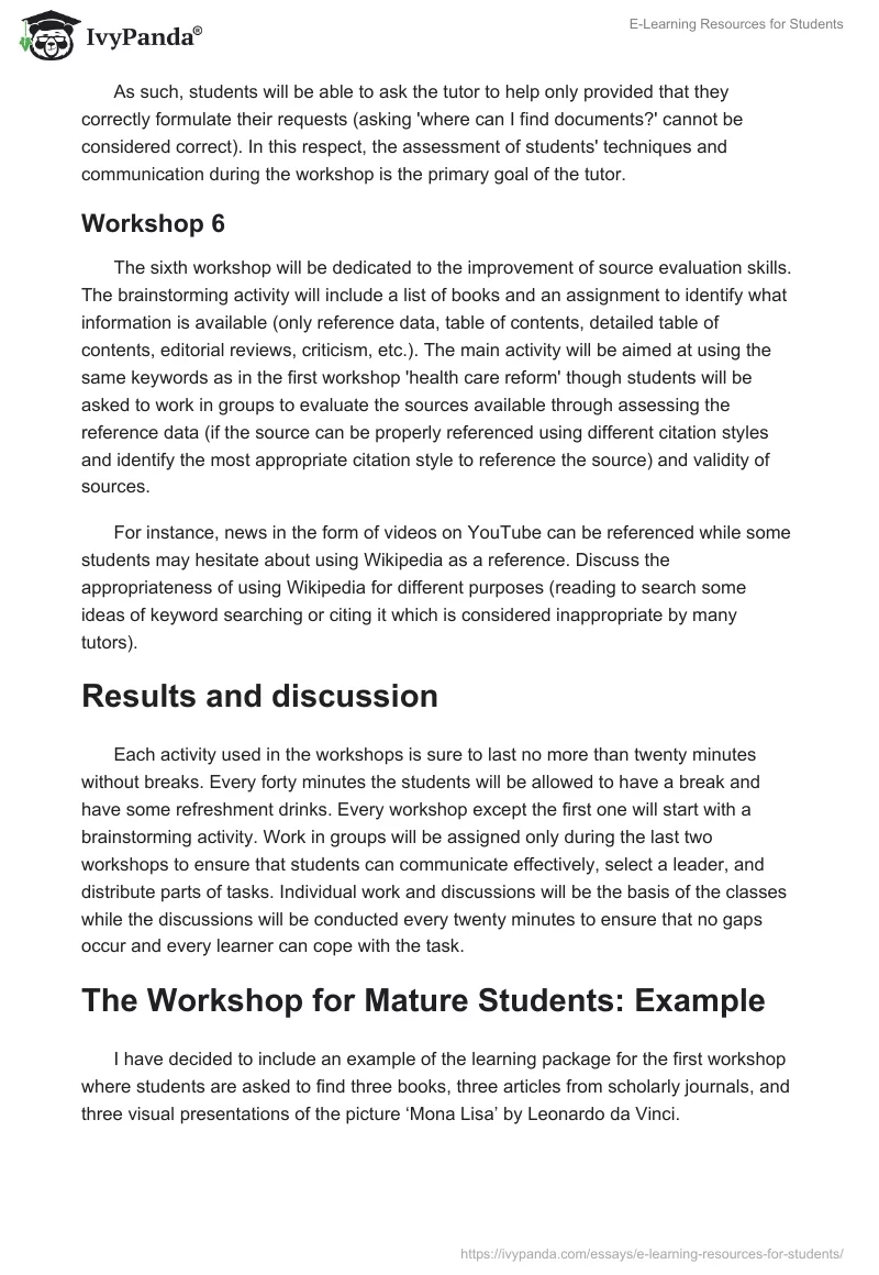 E-Learning Resources for Students. Page 5