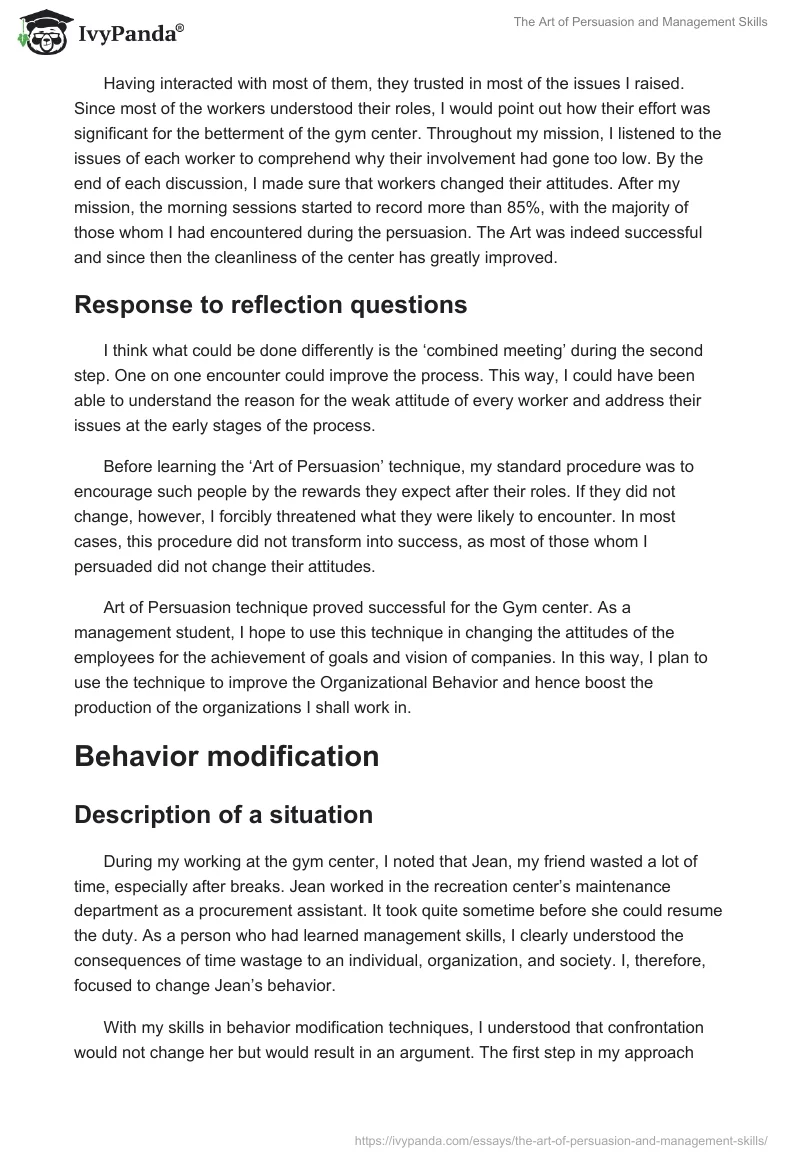 The Art of Persuasion and Management Skills. Page 3