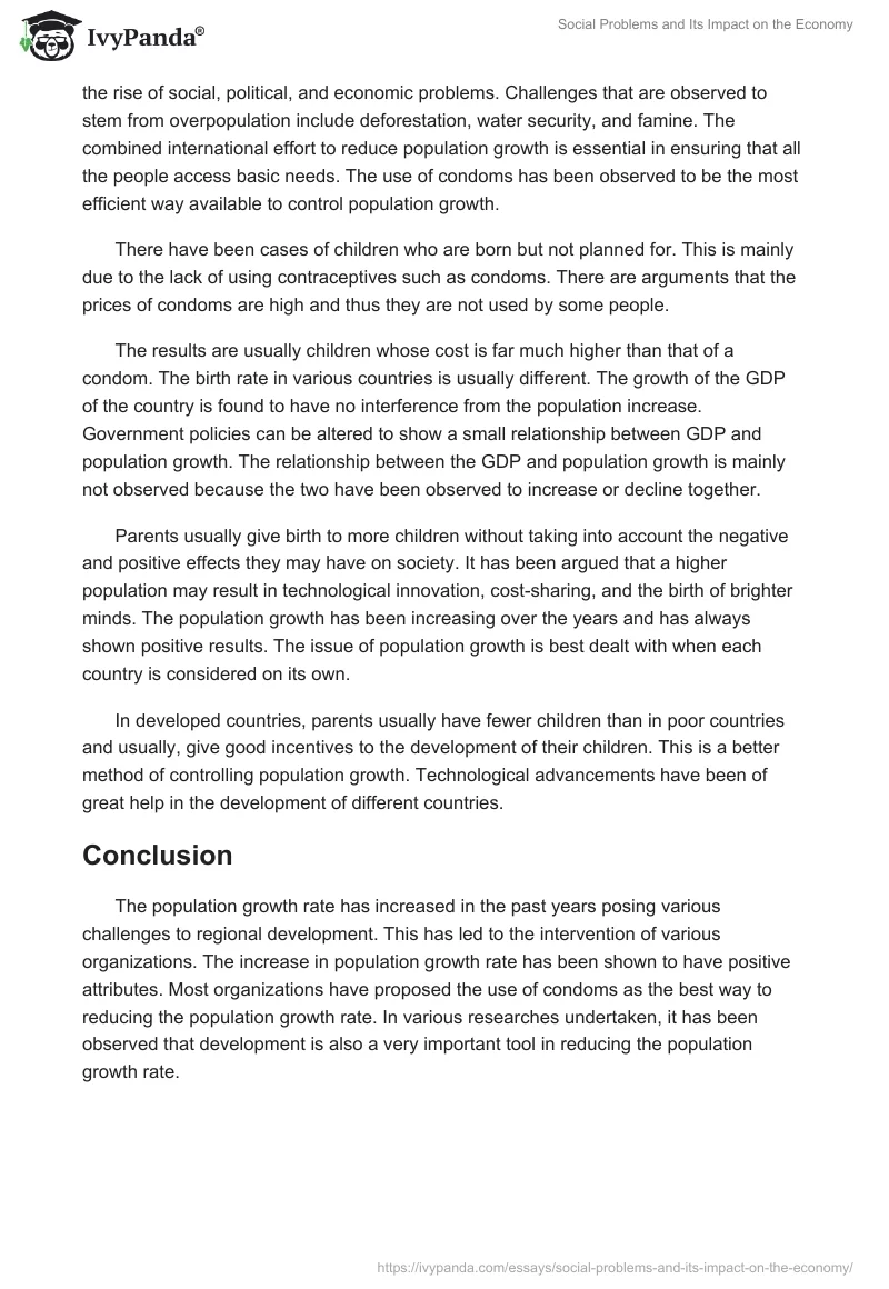 Social Problems and Its Impact on the Economy. Page 3