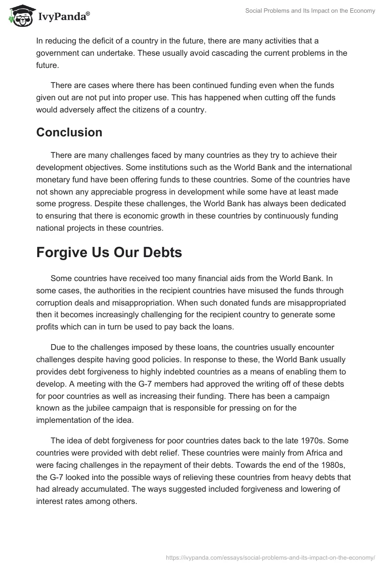 Social Problems and Its Impact on the Economy. Page 5