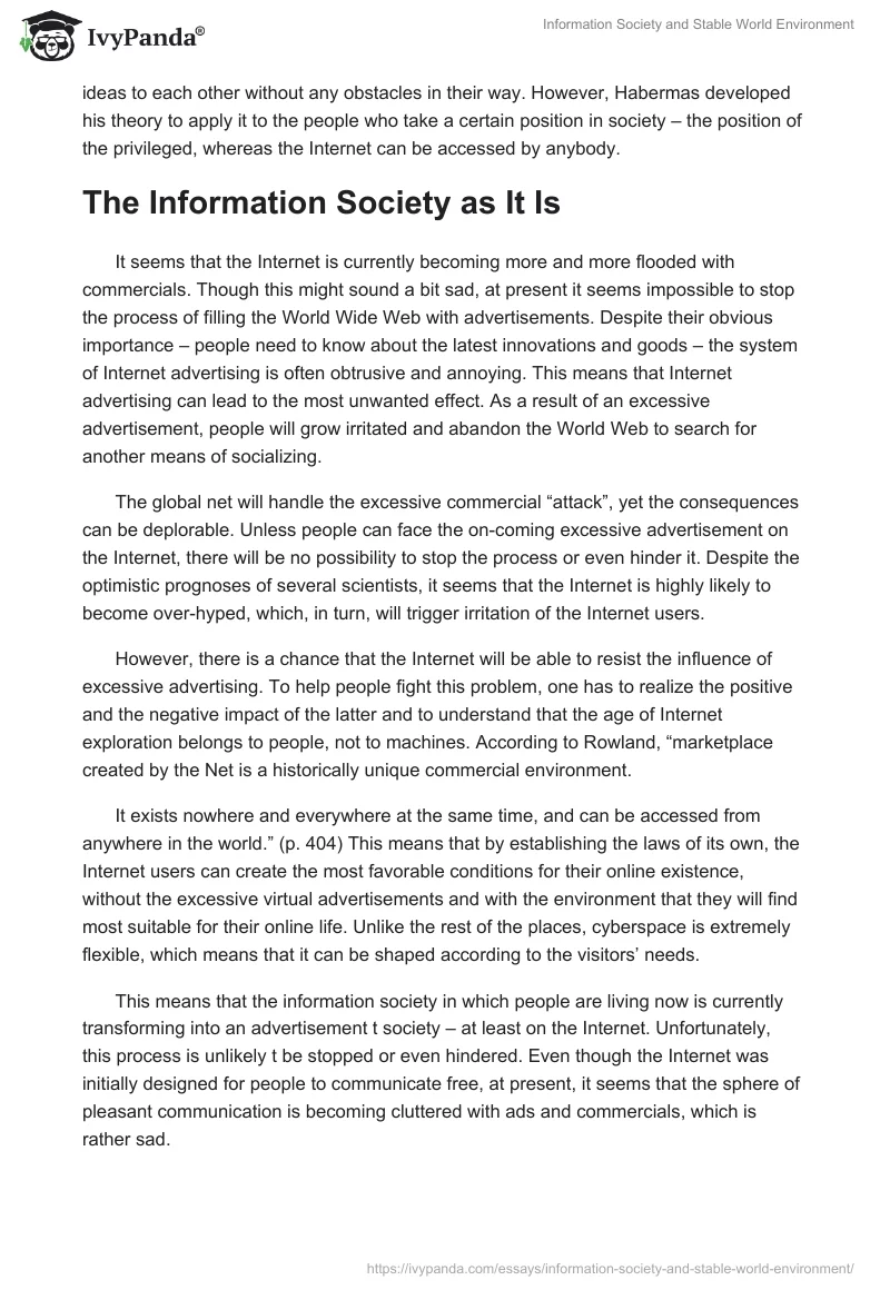 Information Society and Stable World Environment. Page 4