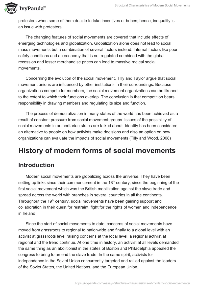Structural Characteristics of Modern Social Movements. Page 4