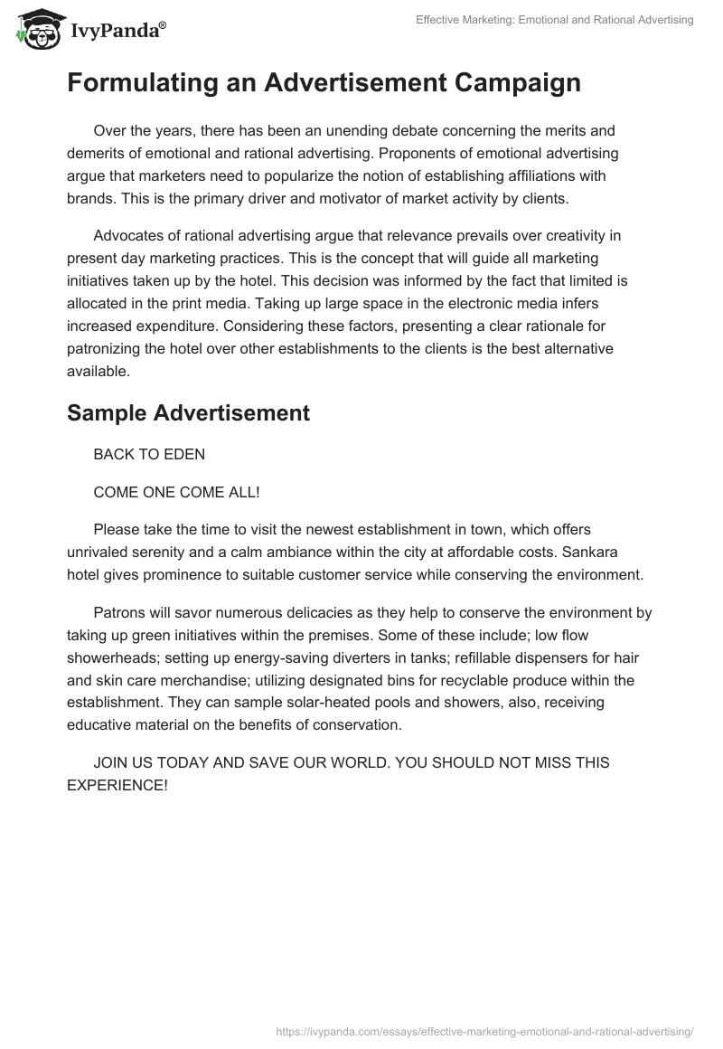 Effective Marketing: Emotional and Rational Advertising. Page 3
