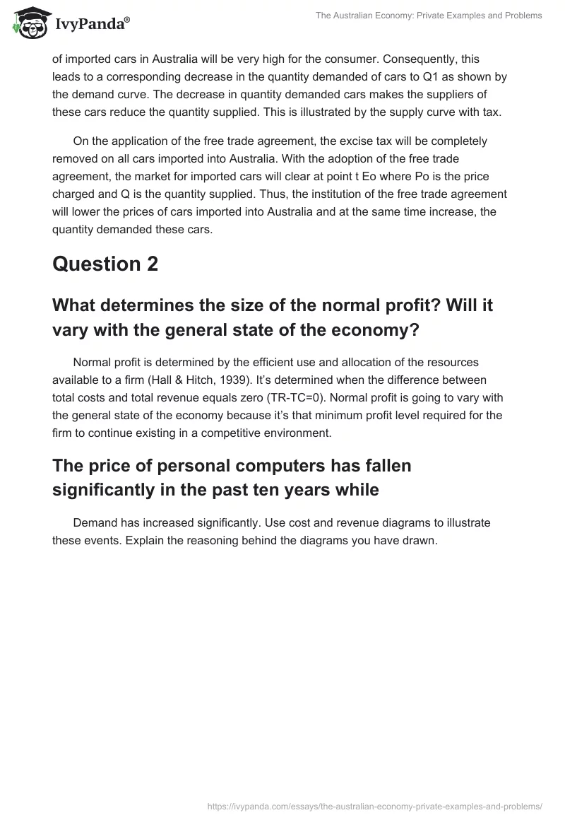 The Australian Economy: Private Examples and Problems. Page 5