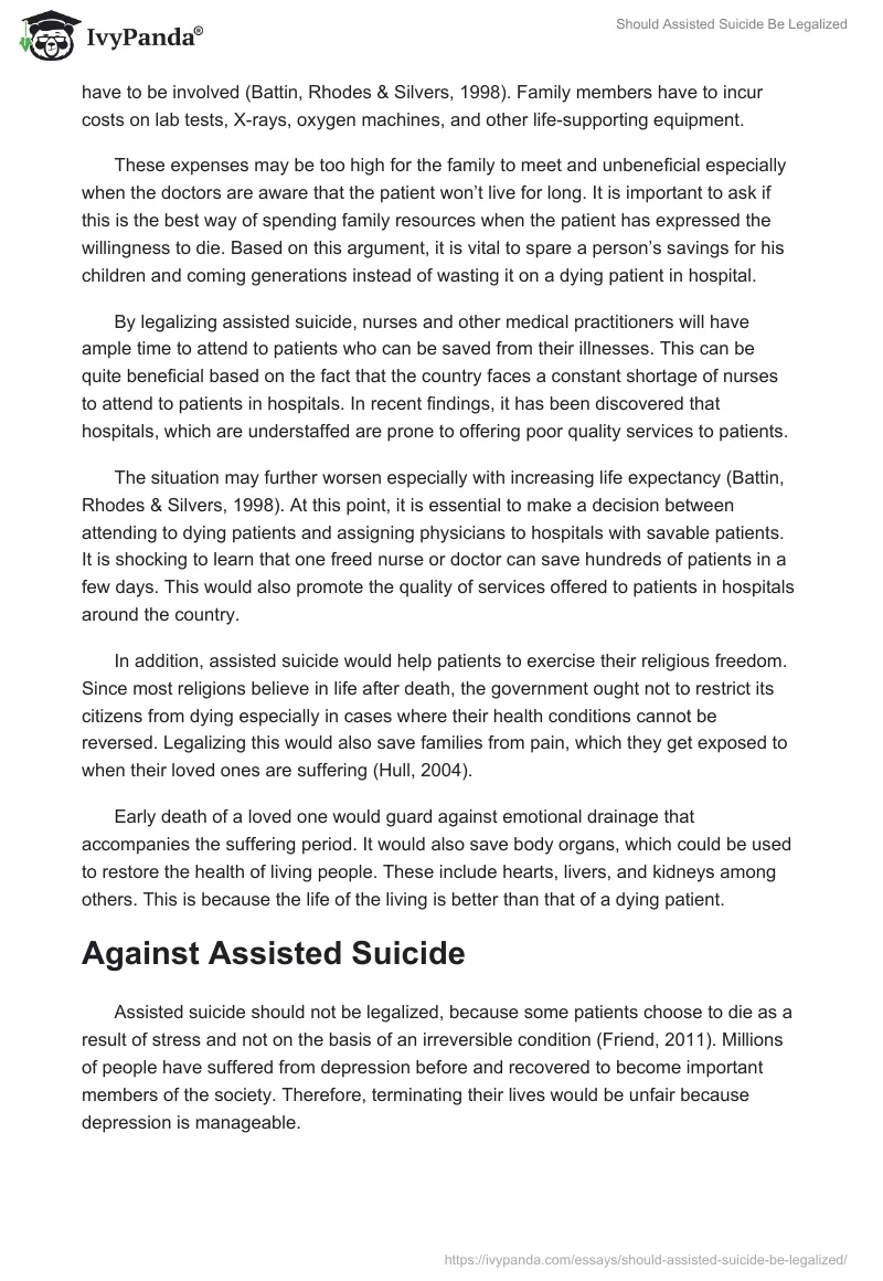 Should Assisted Suicide Be Legalized. Page 3