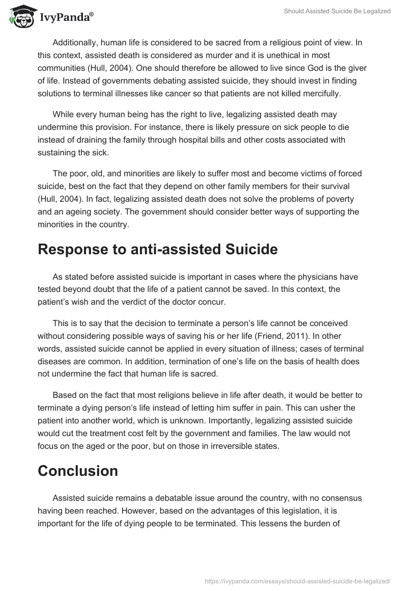 Should Assisted Suicide Be Legalized. Page 4