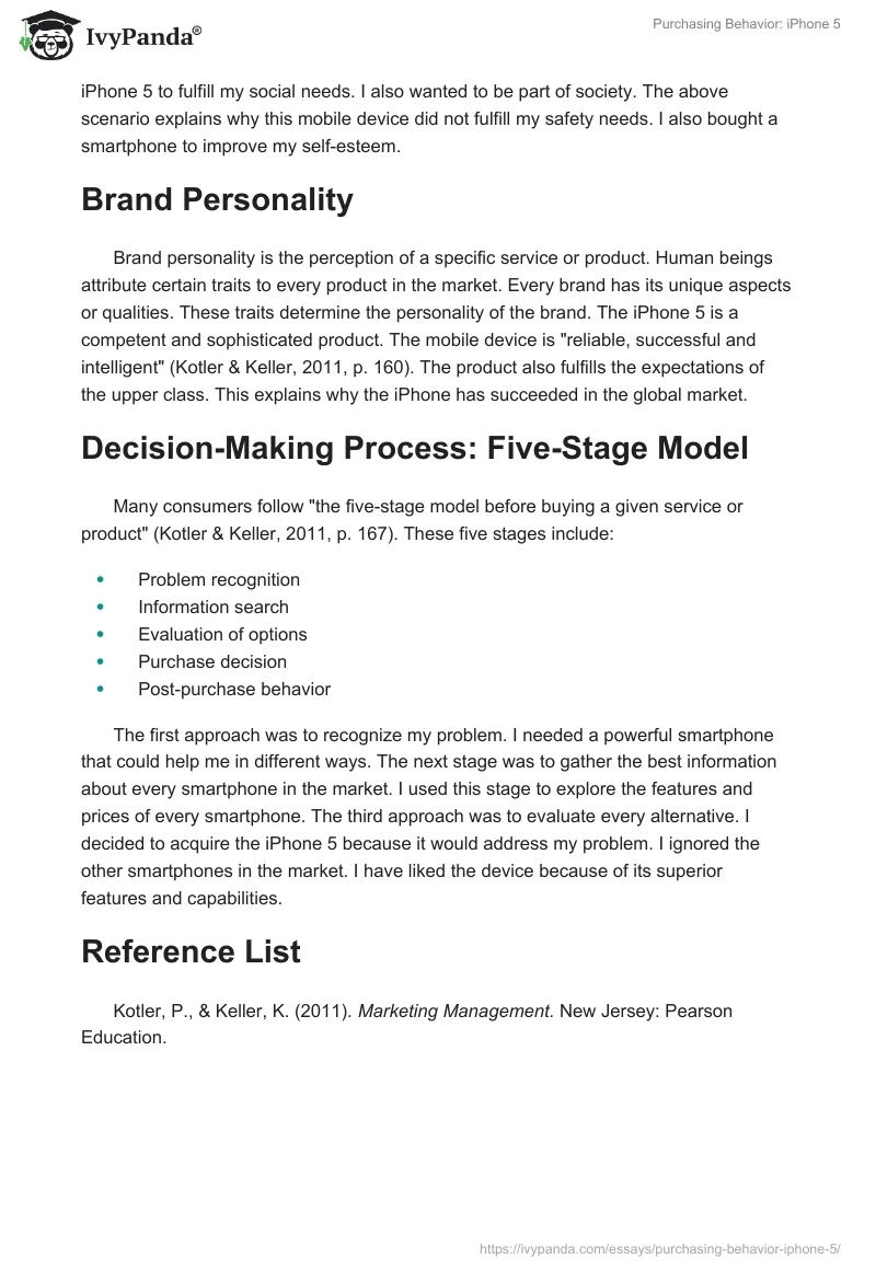 Purchasing Behavior: iPhone 5. Page 2