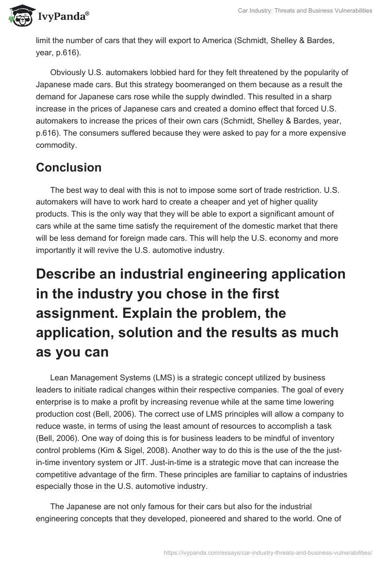 Car Industry: Threats and Business Vulnerabilities. Page 5