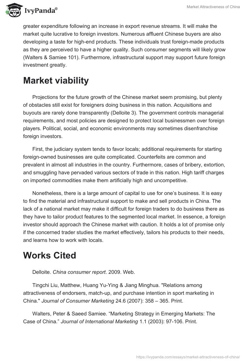 Market Attractiveness of China. Page 2