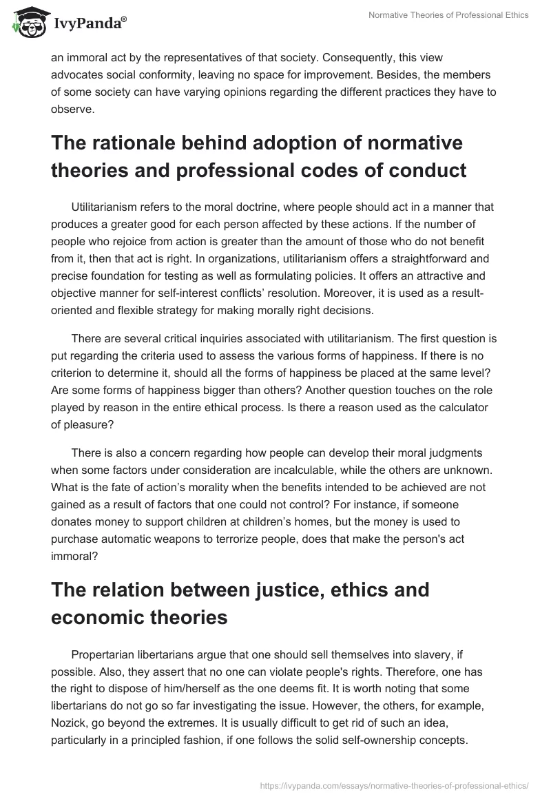 Normative Theories of Professional Ethics. Page 2