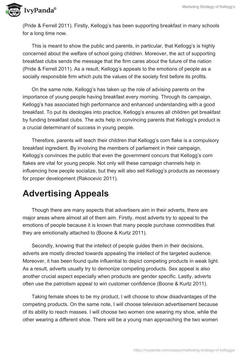 Marketing Strategy of Kellogg’s. Page 3