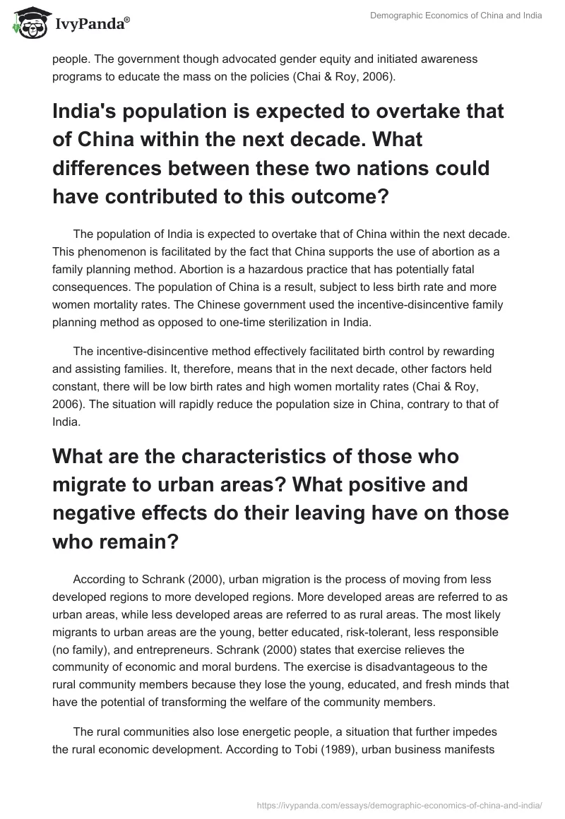Demographic Economics of China and India. Page 2