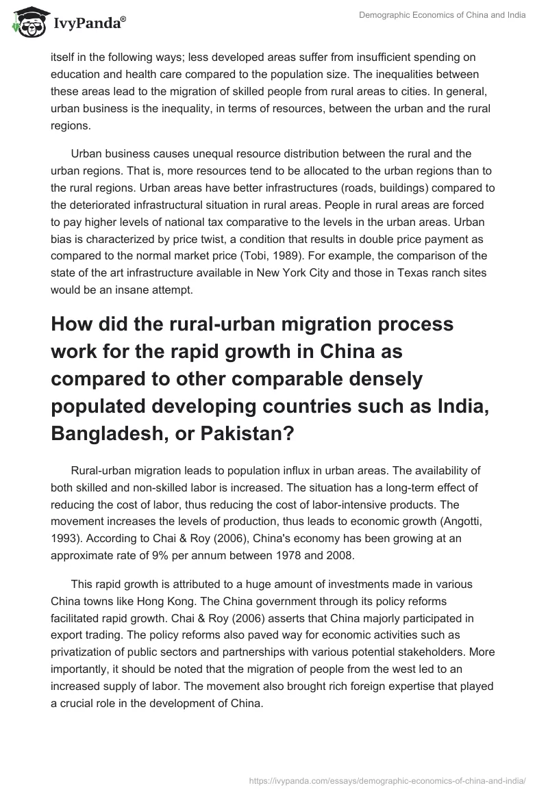 Demographic Economics of China and India. Page 3