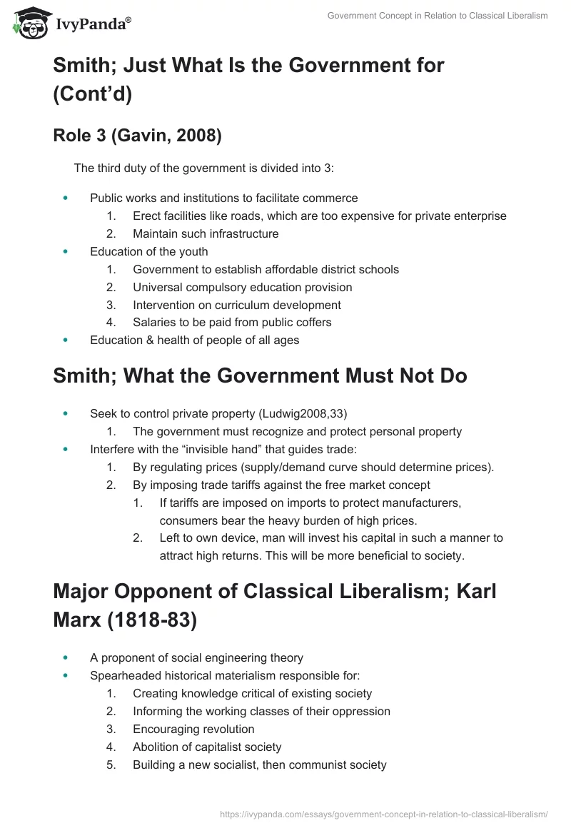 Government Concept in Relation to Classical Liberalism. Page 3