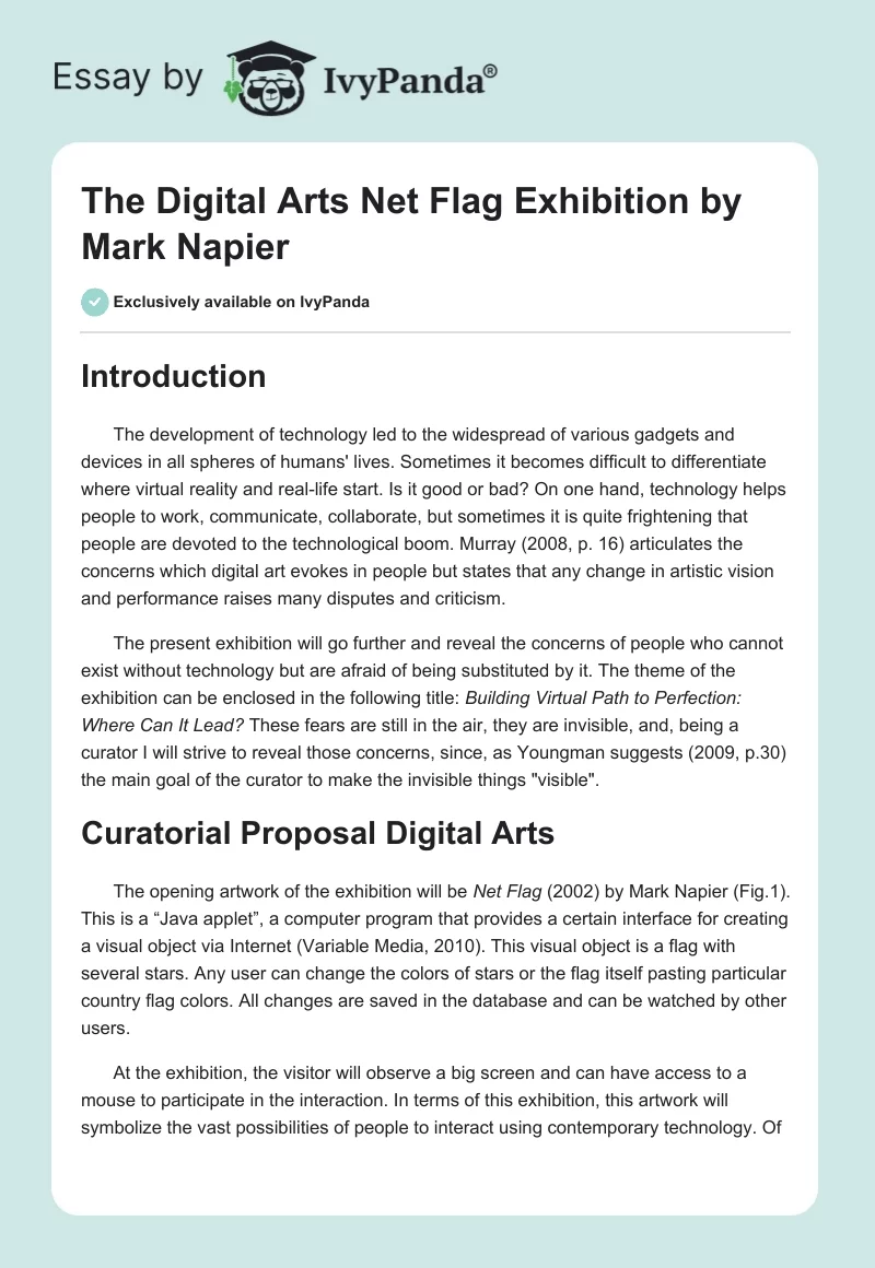 The Digital Arts Net Flag Exhibition by Mark Napier. Page 1